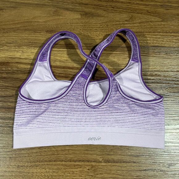 Aerie Seamless Crossback Sports Bra Womens Size Medium Purple Ombre - Picture 5 of 5